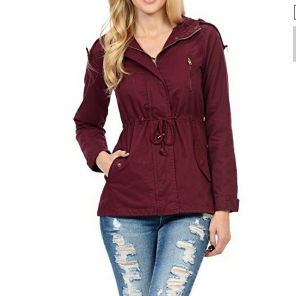 Burgundy Anorak Parka M